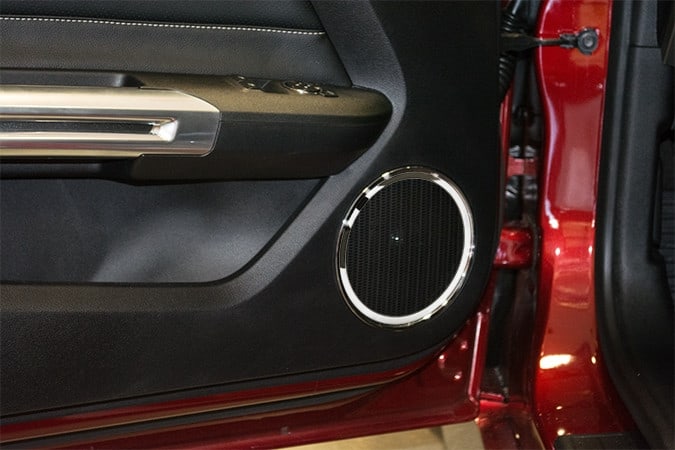 Carbon Fiber Car Door Speaker Sound Cover Frame Trim For Ford Mustang 2015-2017 
