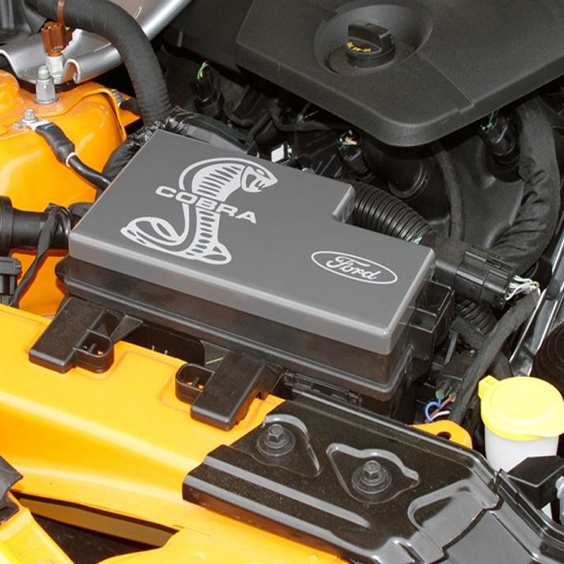 2015-2020 Mustang Chrome Billet Aluminum Engine Fuse Box Cover with OEM GT Emblem 