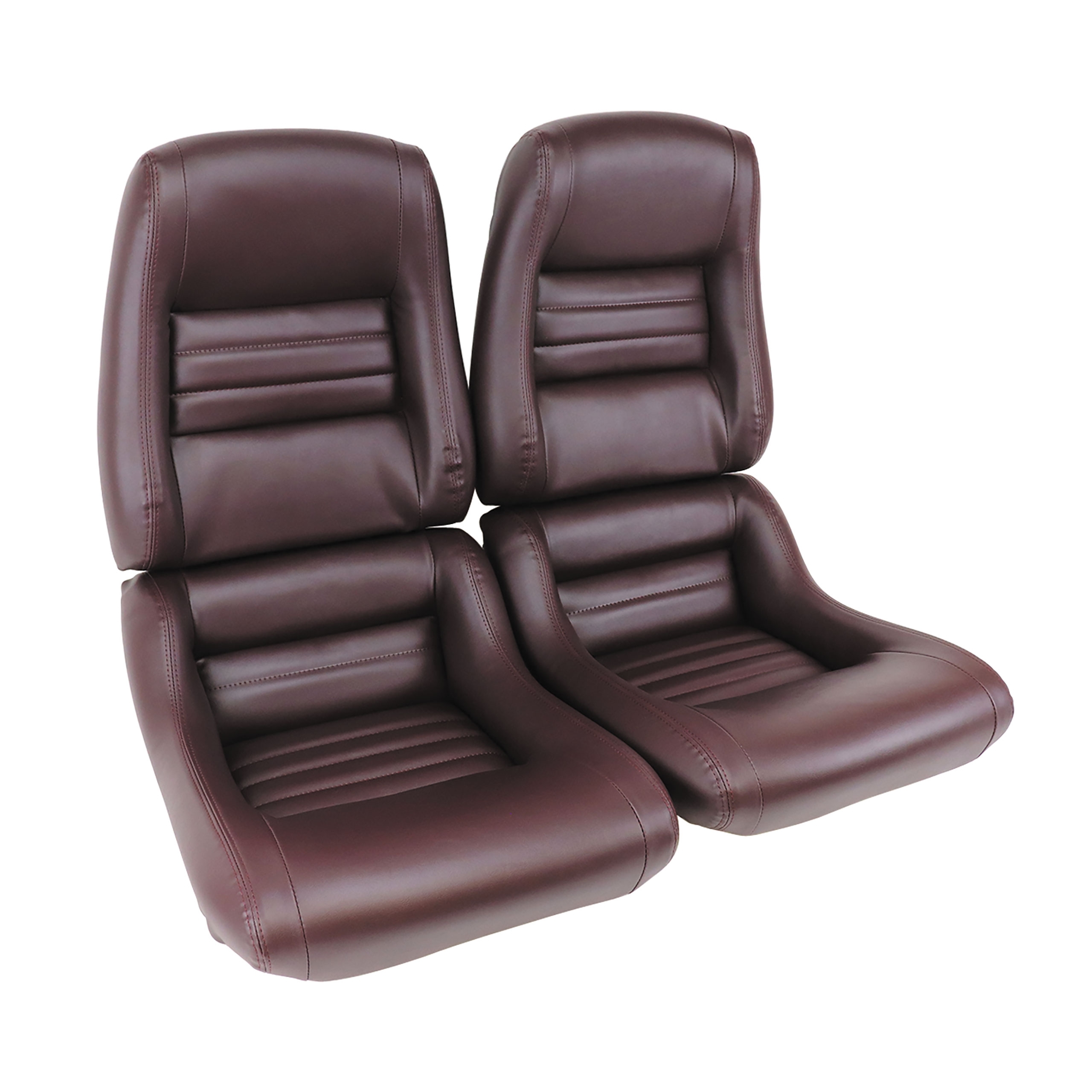 Mounted Leather-Like Vinyl Seat Covers Claret 2