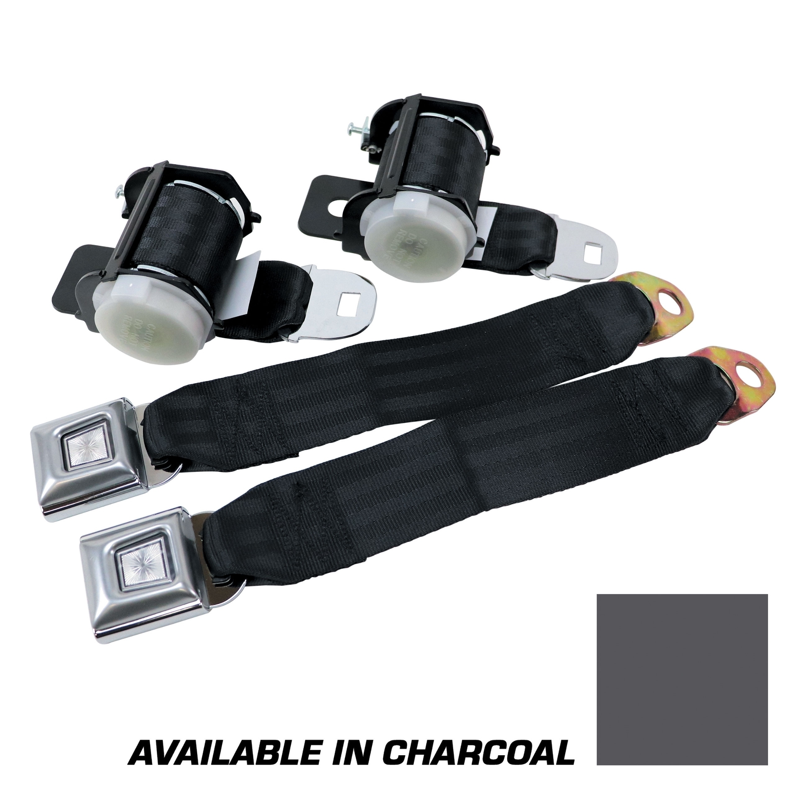 Front Fox Body Seat Belts Starburst Push Button Charcoal For 79-89 ...