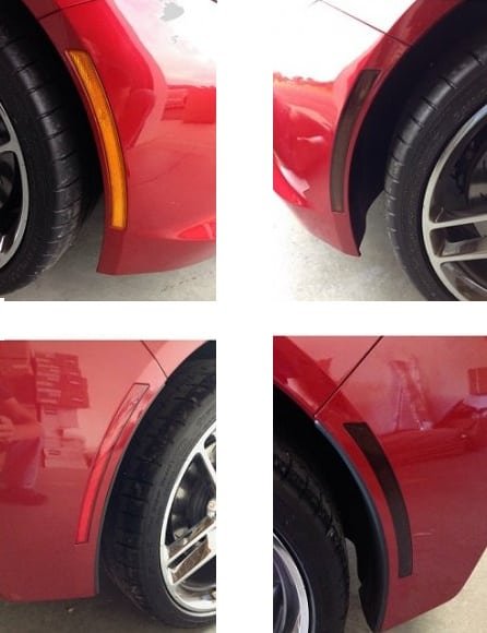 Red 2014-2019 Corvette C7 Z06 Rear Bumper Reflector Eliminator Replacement Set