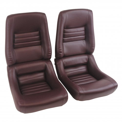 LeatherLike Vinyl Seat Covers Claret 4" Bolster For 1980 Corvette