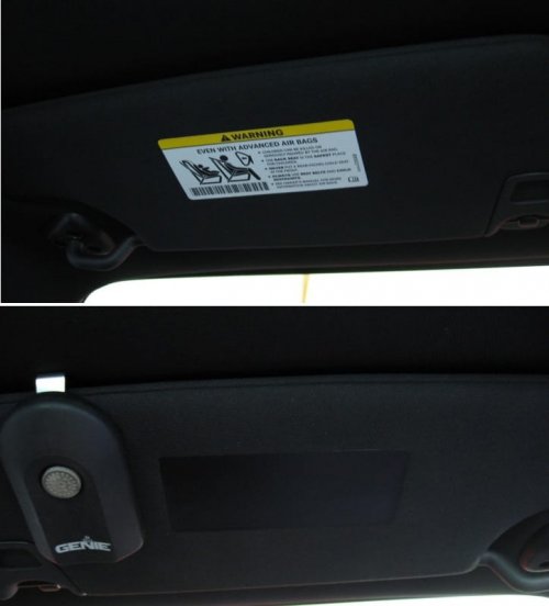 20082021 Dodge Challenger Visor Airbag Warning Label Covers