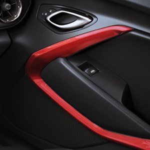 Red JeCar Door Speaker Ring Cover Frame Sticker ABS Decor Trim for Chevrolet Camaro 2017 Up 