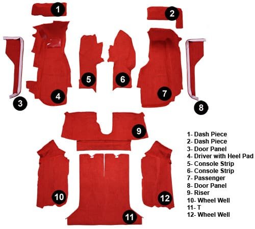 ACC 1968-1977 Chevrolet Corvette Cross Flags Logo Cutpile Carpet Cargo Mat