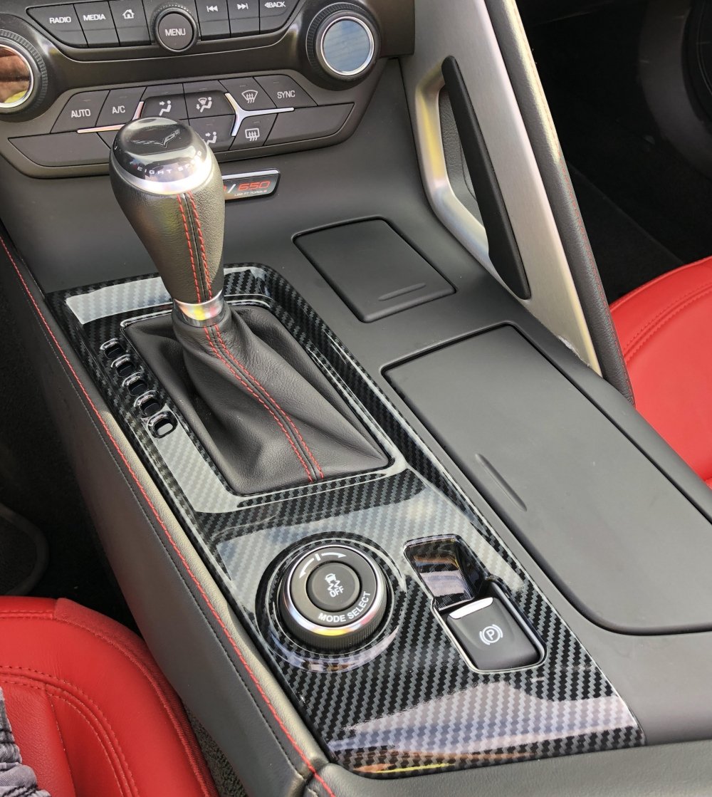 Carbon Fiber Interior Gear Shift Panel Cover For Chevrolet Corvette C6 2005-07