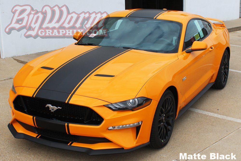 2018 Ford Mustang: Custom-Painted Orange + Black Engine Cover