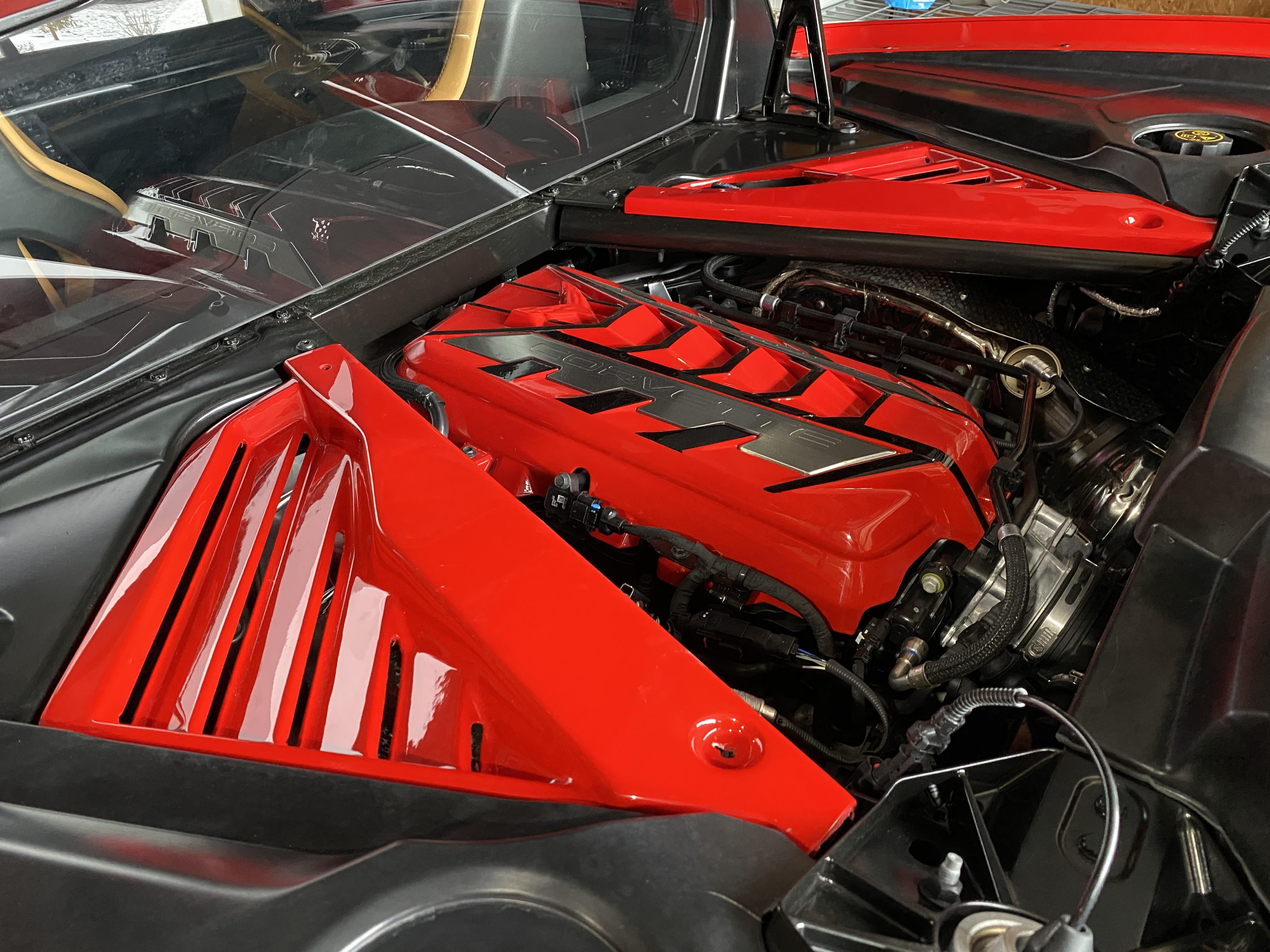 C8 Corvette Painted Engine Bay Compartment Filler Covers   2020 2021 C8 Corvette Engine Bay Compartment Filler Covers2 