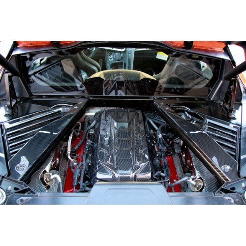 20202023 Corvette C8 Carbon Fiber Engine Cover Package