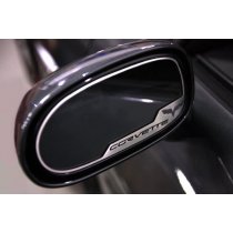 C6 Corvette Side View Mirror Trim Rings w/C6 Logo and Flags