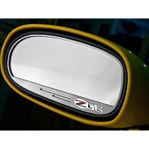 C6 Corvette Side View Mirror Trim Rings w/Z06 Logo - Brushed